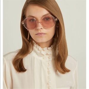 CELINE round oversized acetate retro brown sunglasses NWT